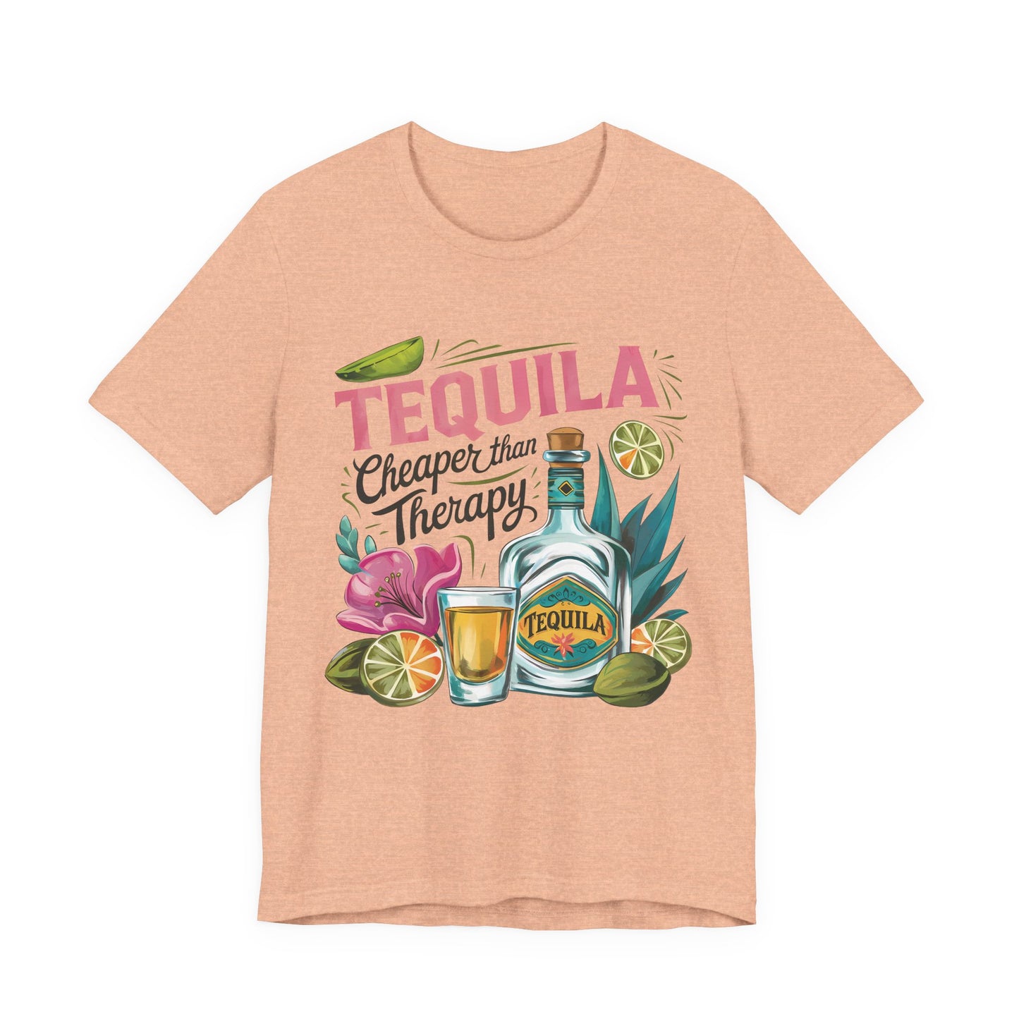Tequila – “Cheaper than Therapy" Graphic tee - Black font