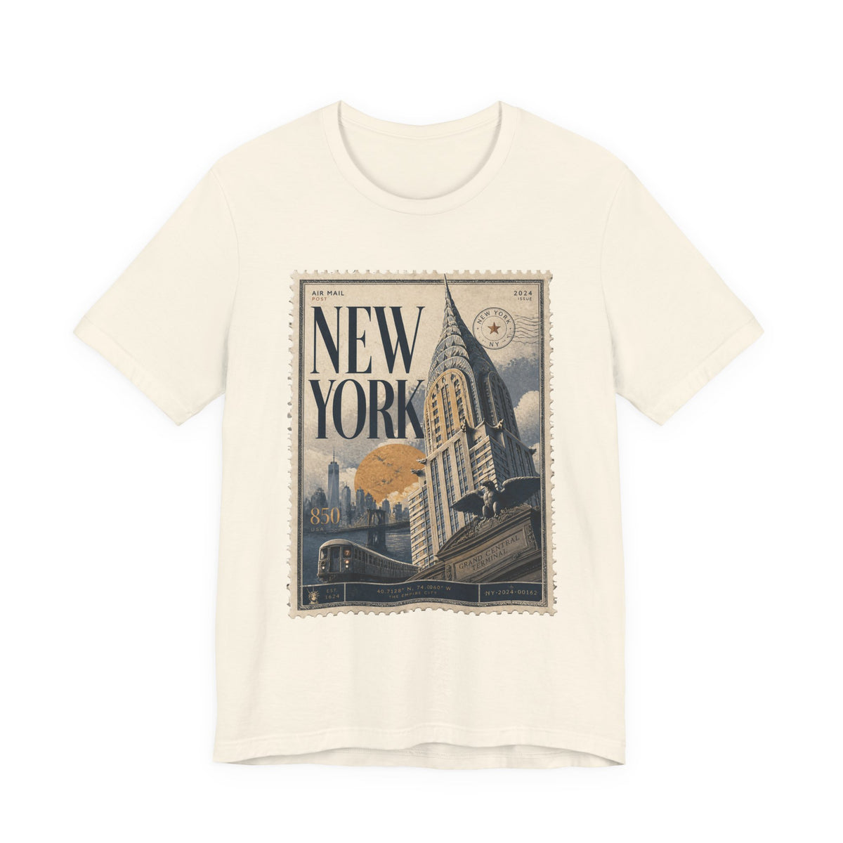 New York Vintage Postage Stamp Graphic T‑Shirt