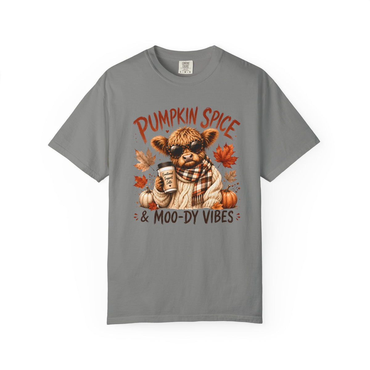 Moo-dy Vibes Cow Graphic Tee - Dark font