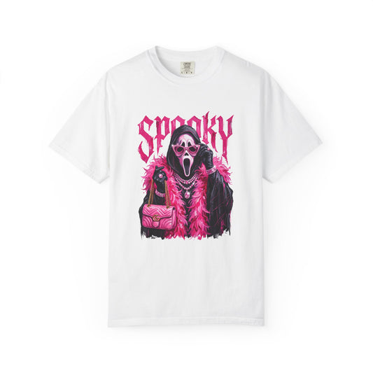 Spooky Pink Fur Ghostface Graphic T-Shirt