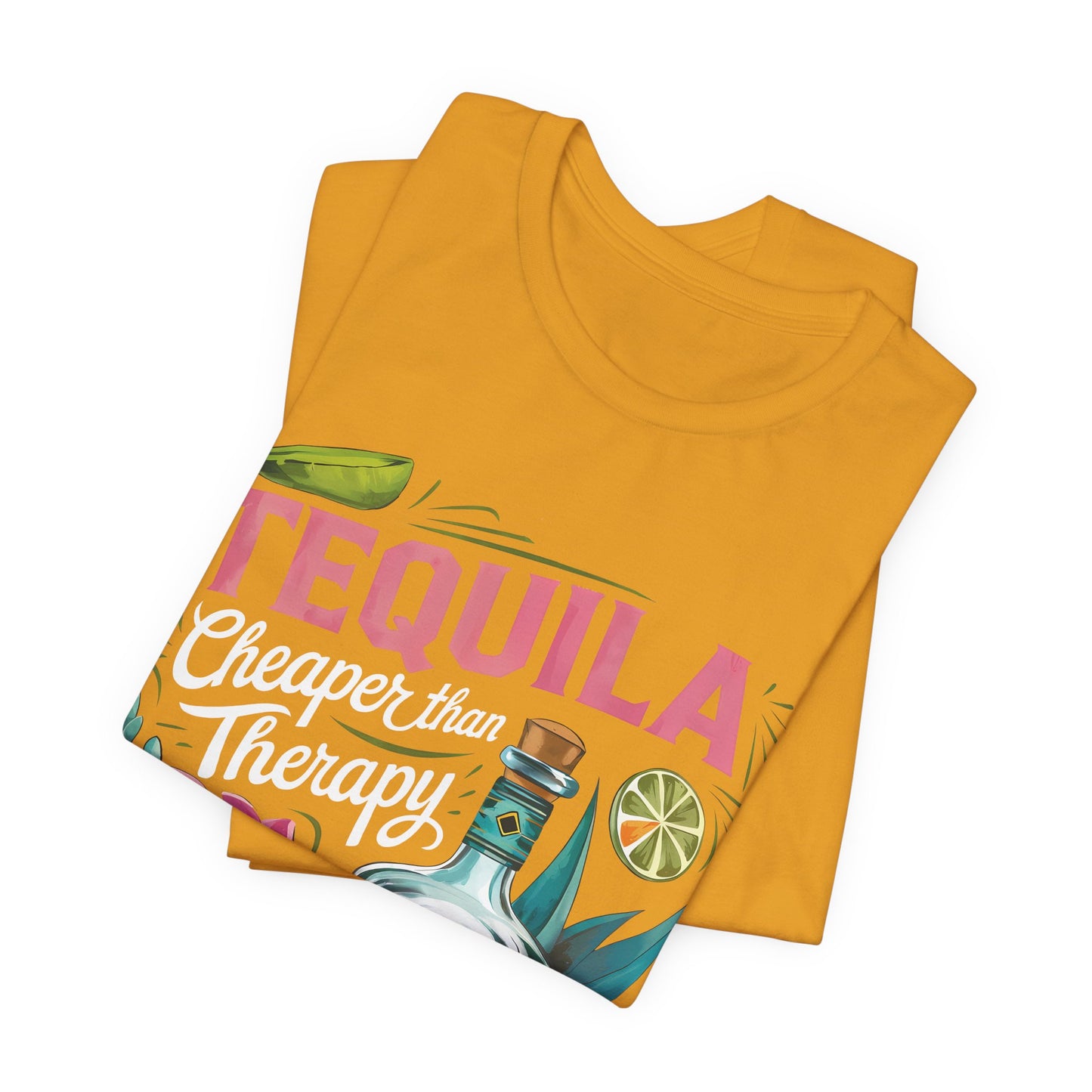 Tequila – “Cheaper than Therapy" Graphic tee - White font