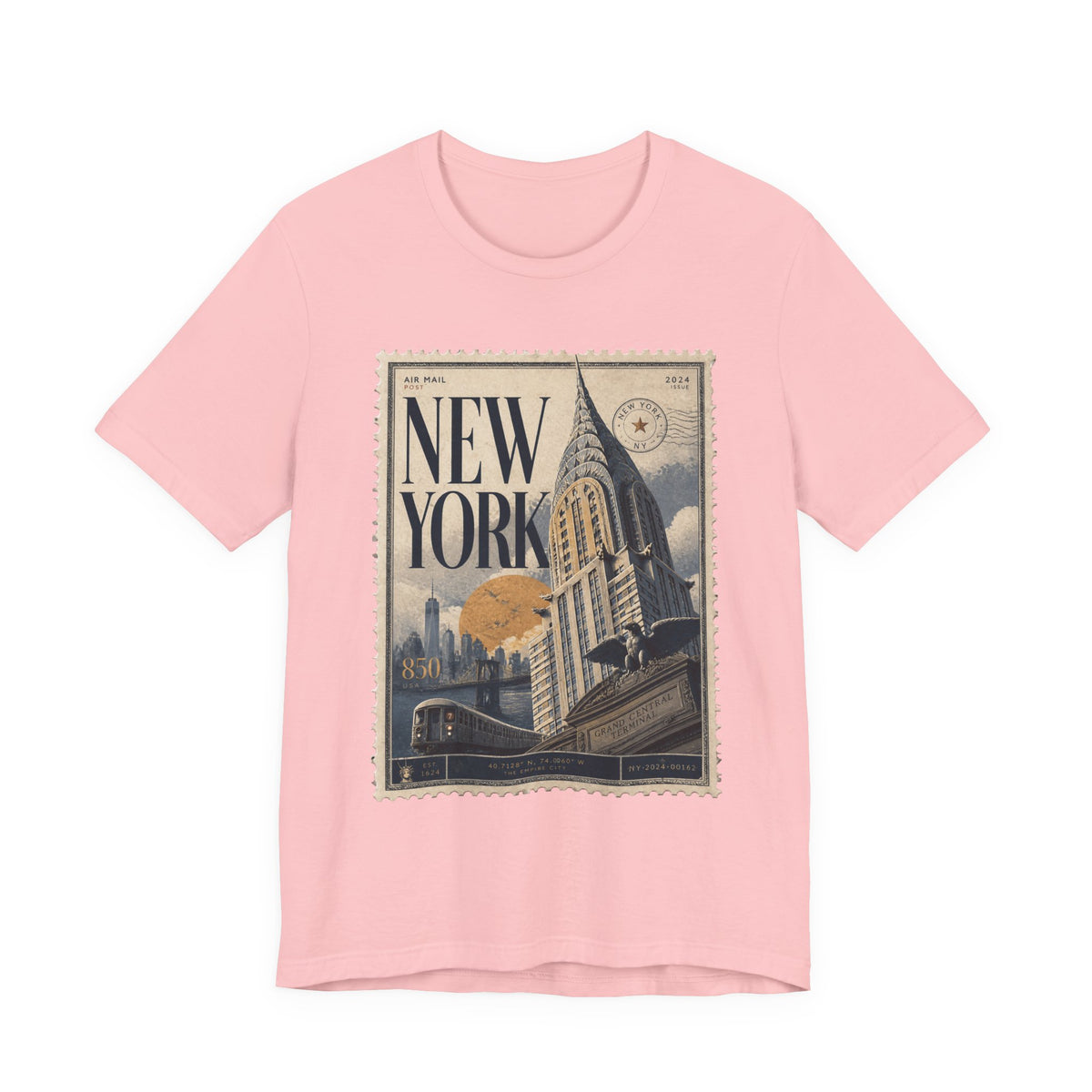 New York Vintage Postage Stamp Graphic T‑Shirt