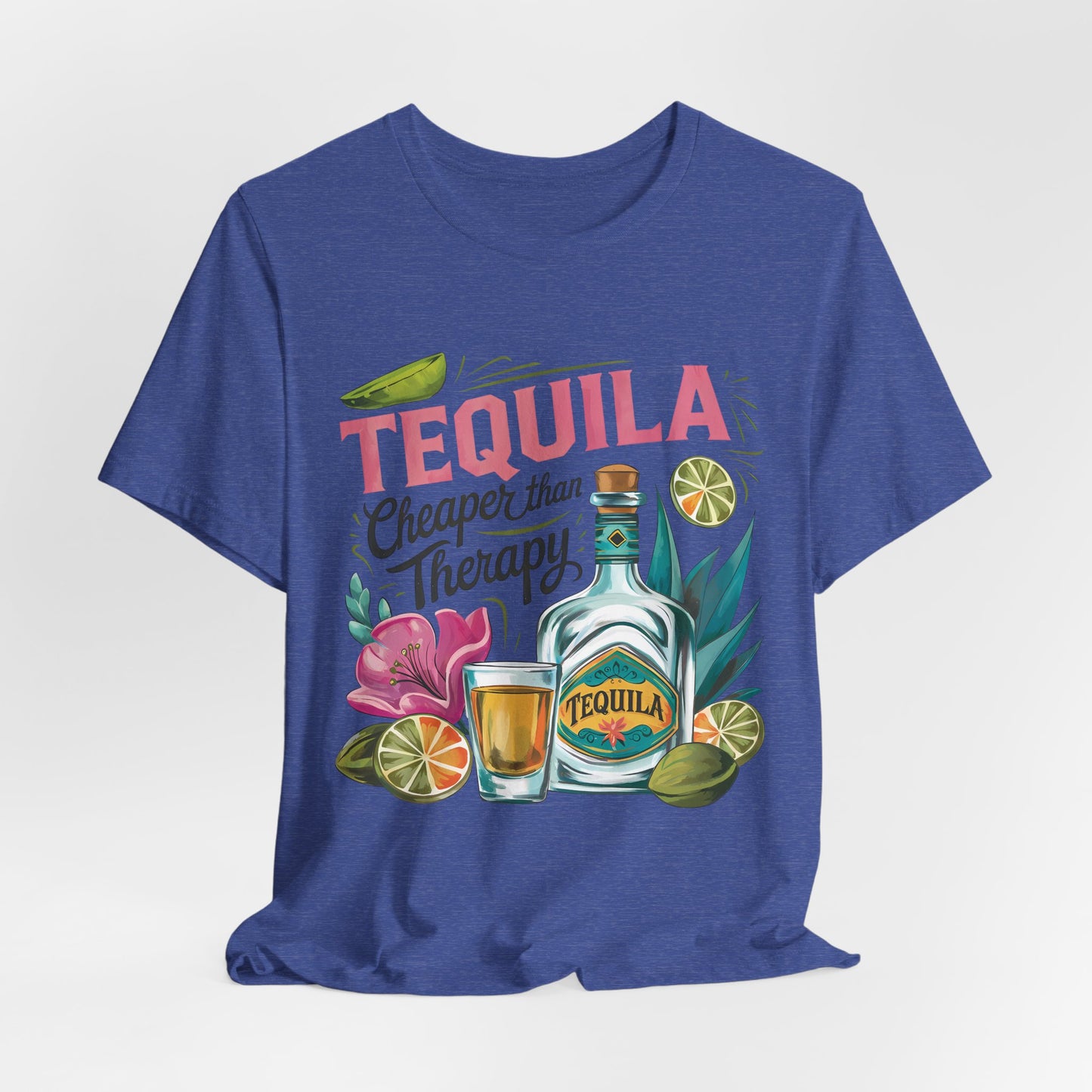 Tequila – “Cheaper than Therapy" Graphic tee - Black font