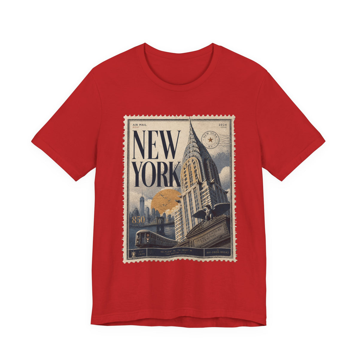 New York Vintage Postage Stamp Graphic T‑Shirt