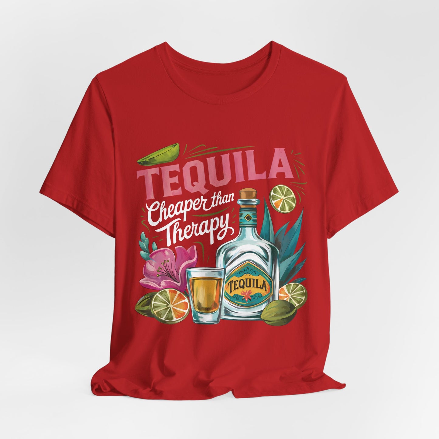 Tequila – “Cheaper than Therapy" Graphic tee - White font