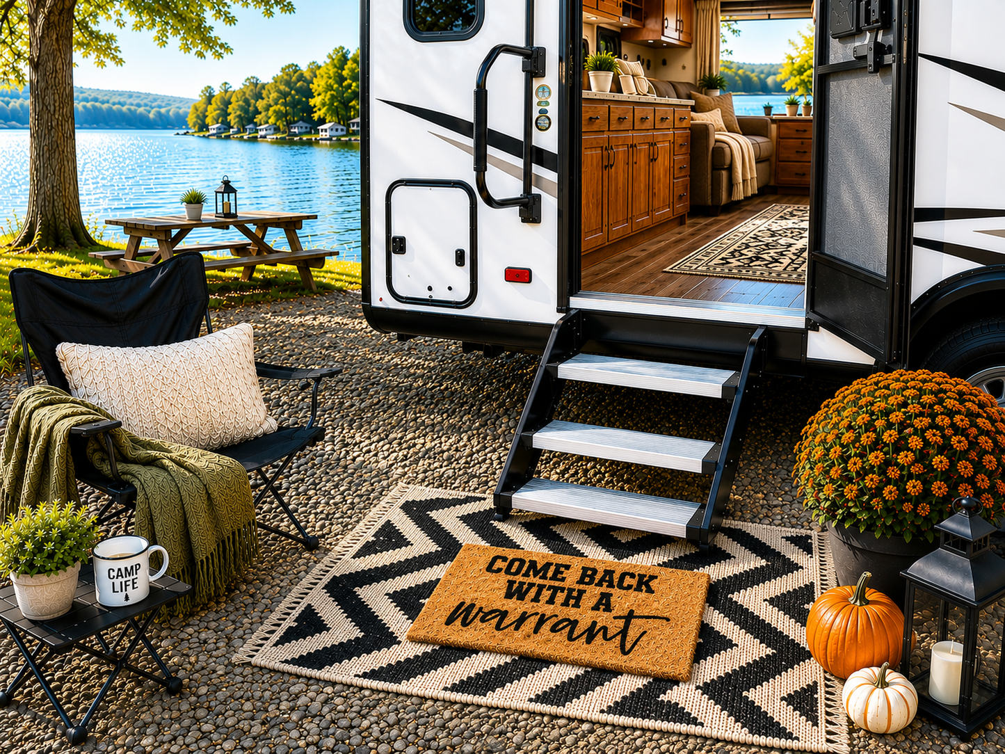 “Come Back With A Warrant”  Welcome Mat
