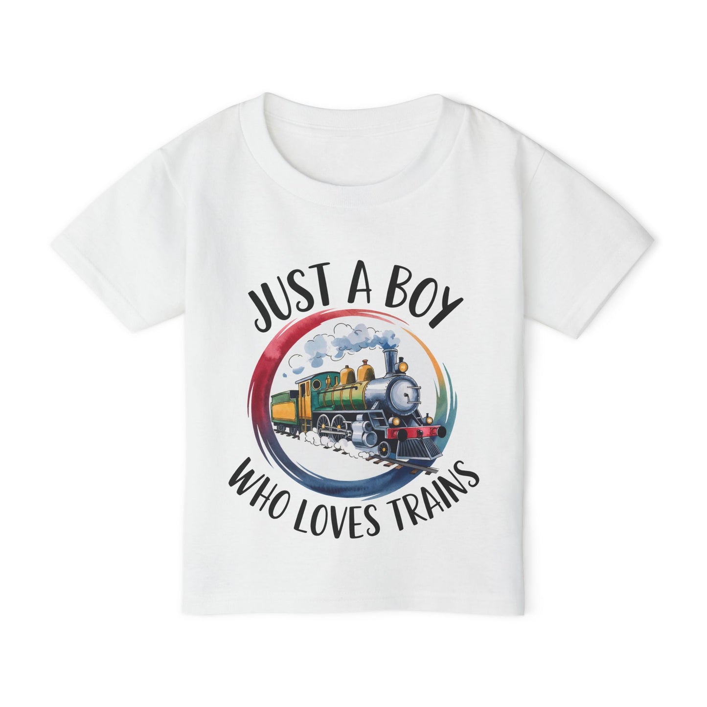 Toddler T-Shirt - "Just a Boy Who Loves Trains" Vintage Steam Engine Tee