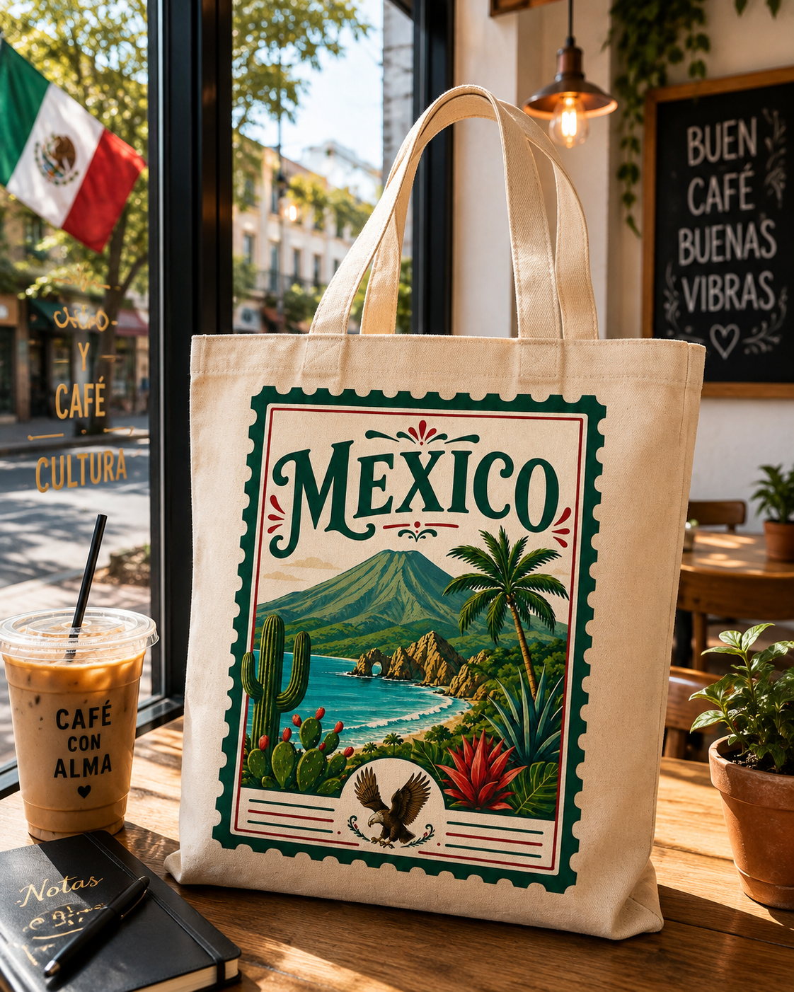"Mexico" Canvas Travel Tote