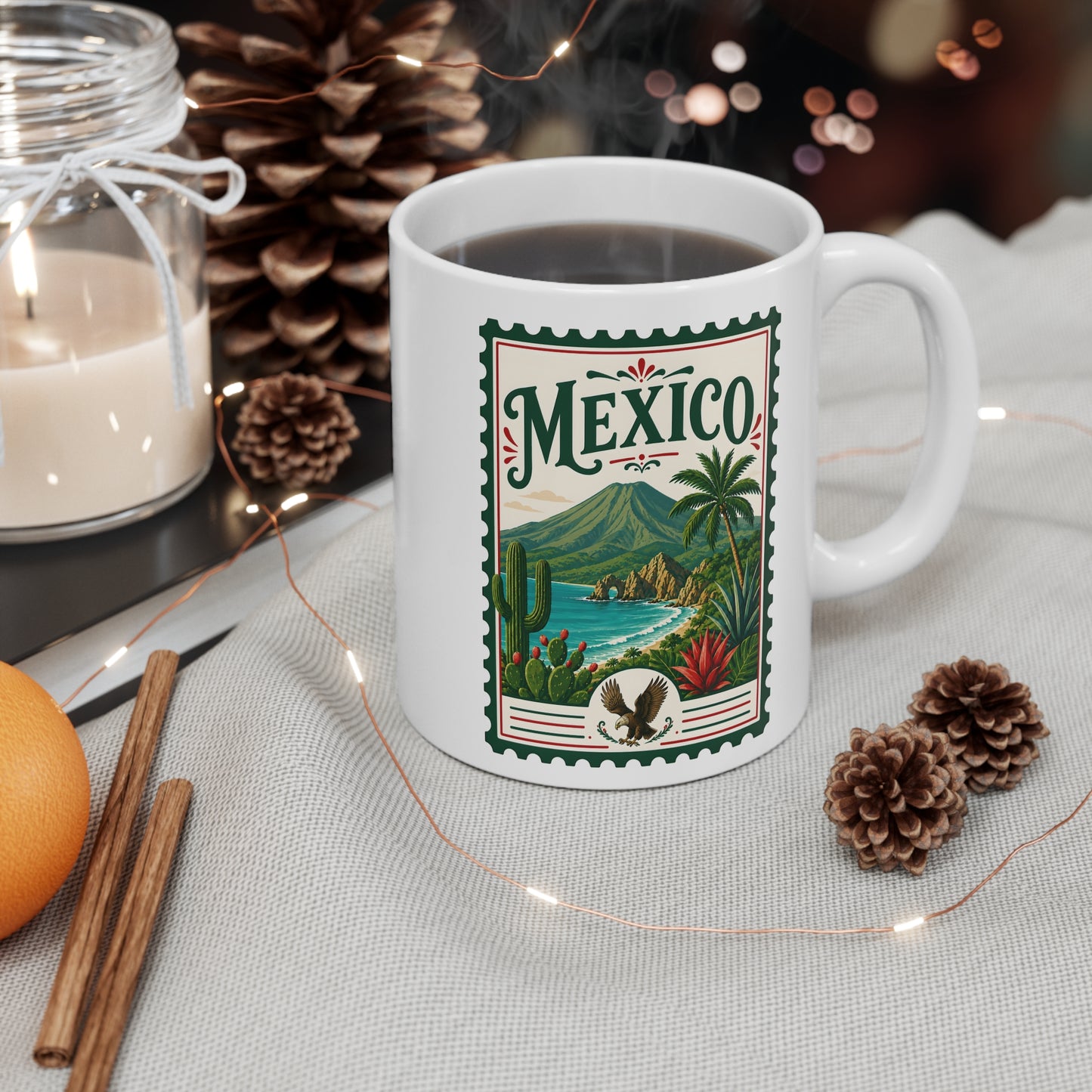 Mexico Travel Stamp Mug — 11 oz.