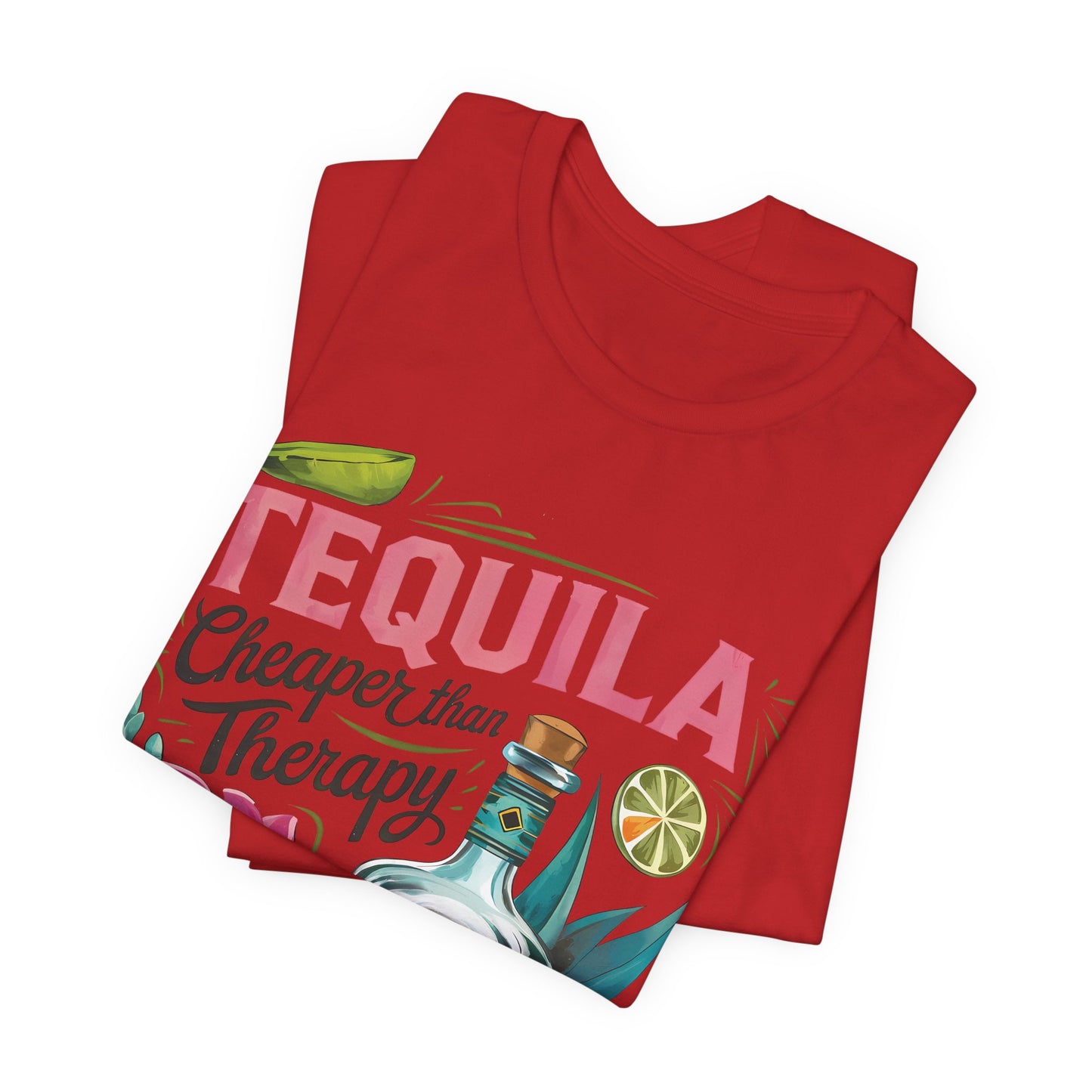 Tequila – “Cheaper than Therapy" Graphic tee - Black font