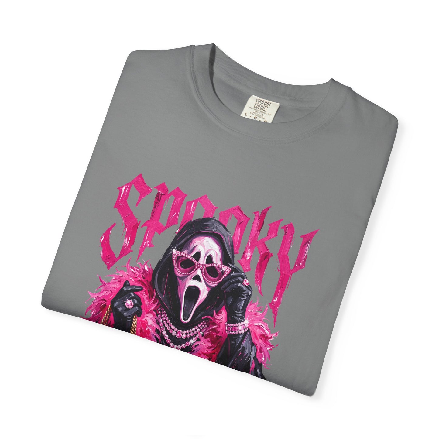 Spooky Pink Fur Ghostface Graphic T-Shirt