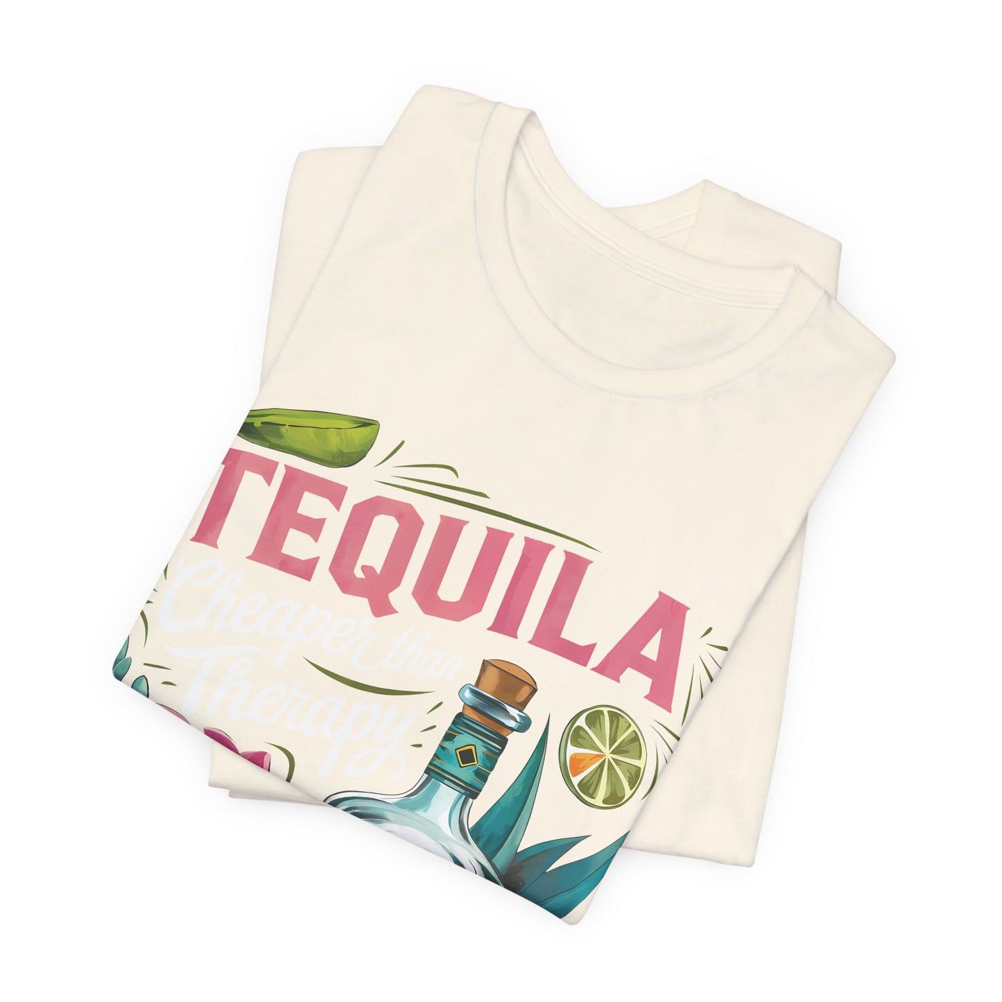 Tequila – “Cheaper than Therapy" Graphic tee - White font