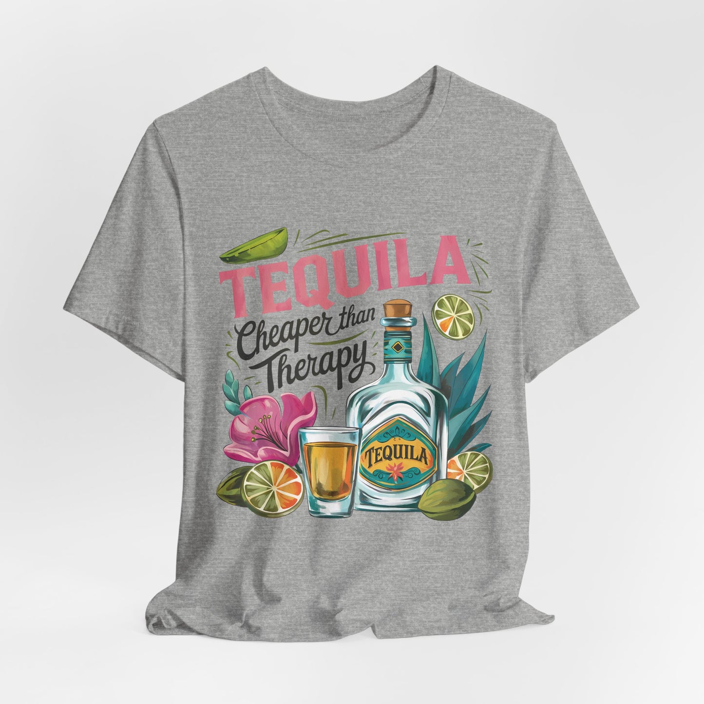 Tequila – “Cheaper than Therapy" Graphic tee - Black font