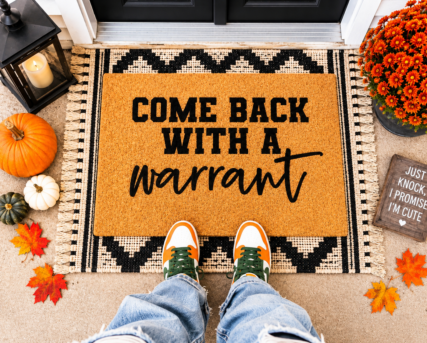 “Come Back With A Warrant”  Welcome Mat