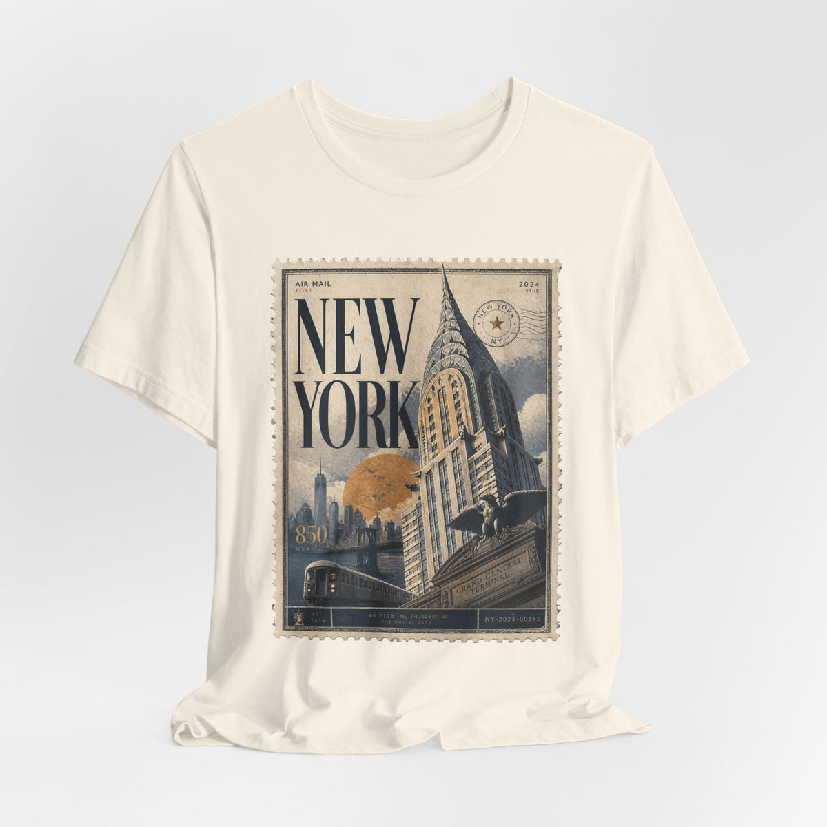 New York Vintage Postage Stamp Graphic T‑Shirt