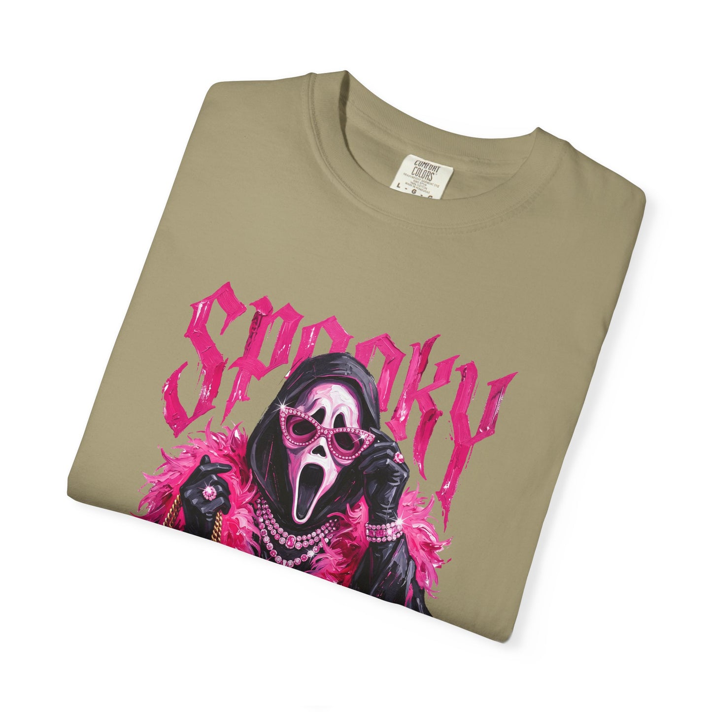 Spooky Pink Fur Ghostface Graphic T-Shirt