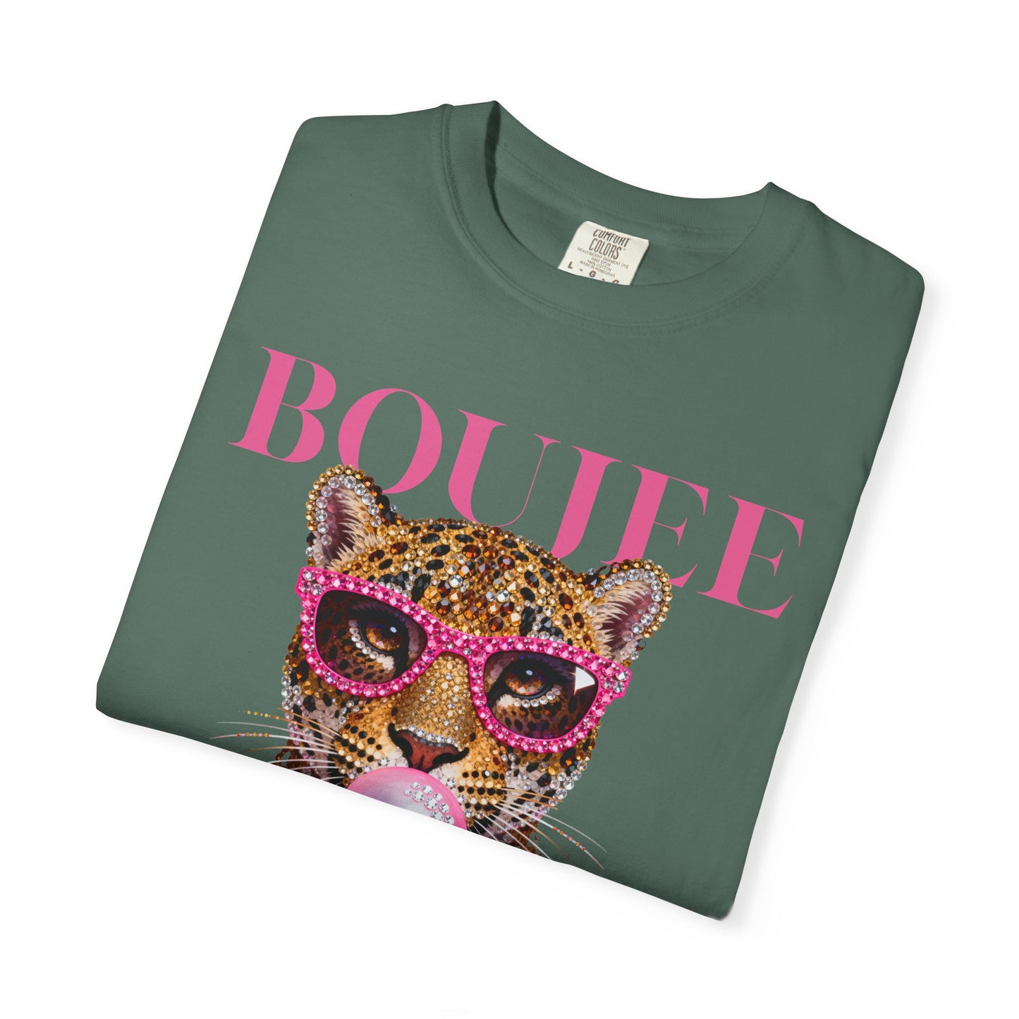 Boujee Leopard Graphic T-Shirt — Pink Bubblegum & Sunglasses Fashion Tee