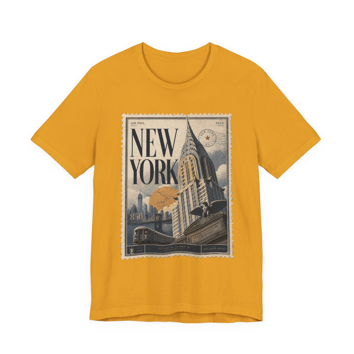 New York Vintage Postage Stamp Graphic T‑Shirt
