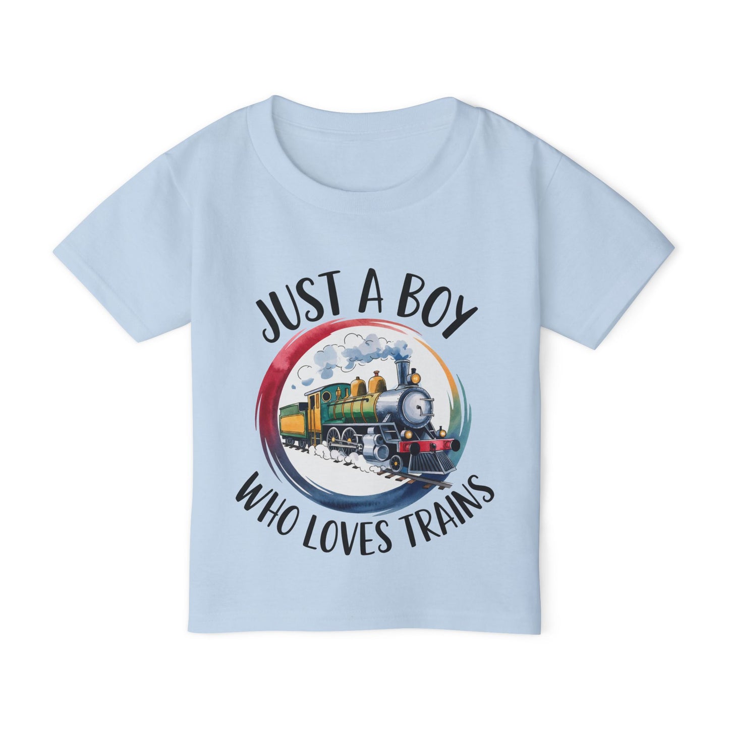 Toddler T-Shirt - "Just a Boy Who Loves Trains" Vintage Steam Engine Tee