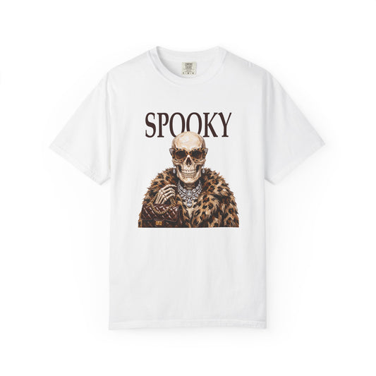 Spooky Skull Leopard  Graphic Tee - Black font