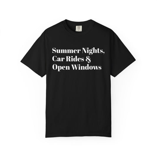 Summer Nights Nostalgia Tee - White font