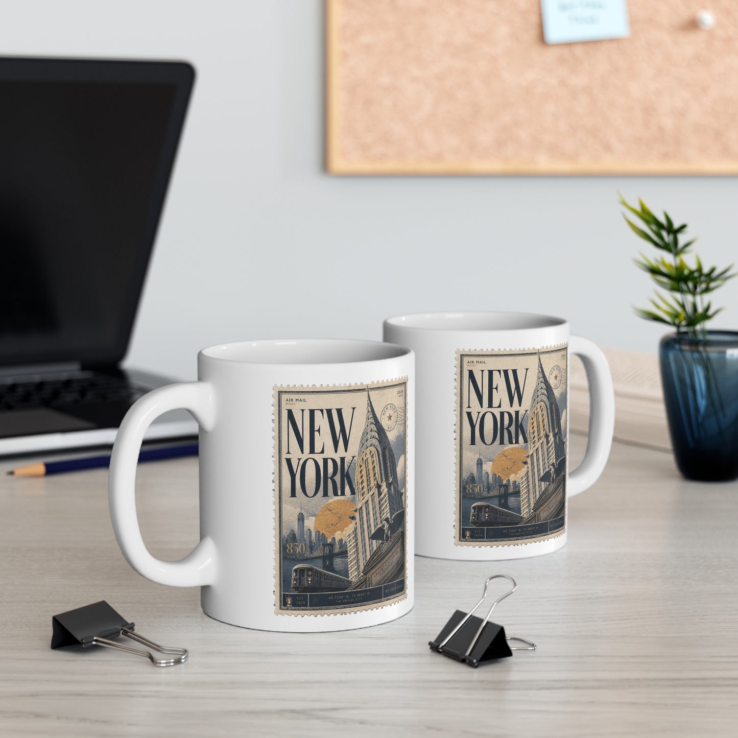 New York Vintage Travel Stamp Mug – 11oz