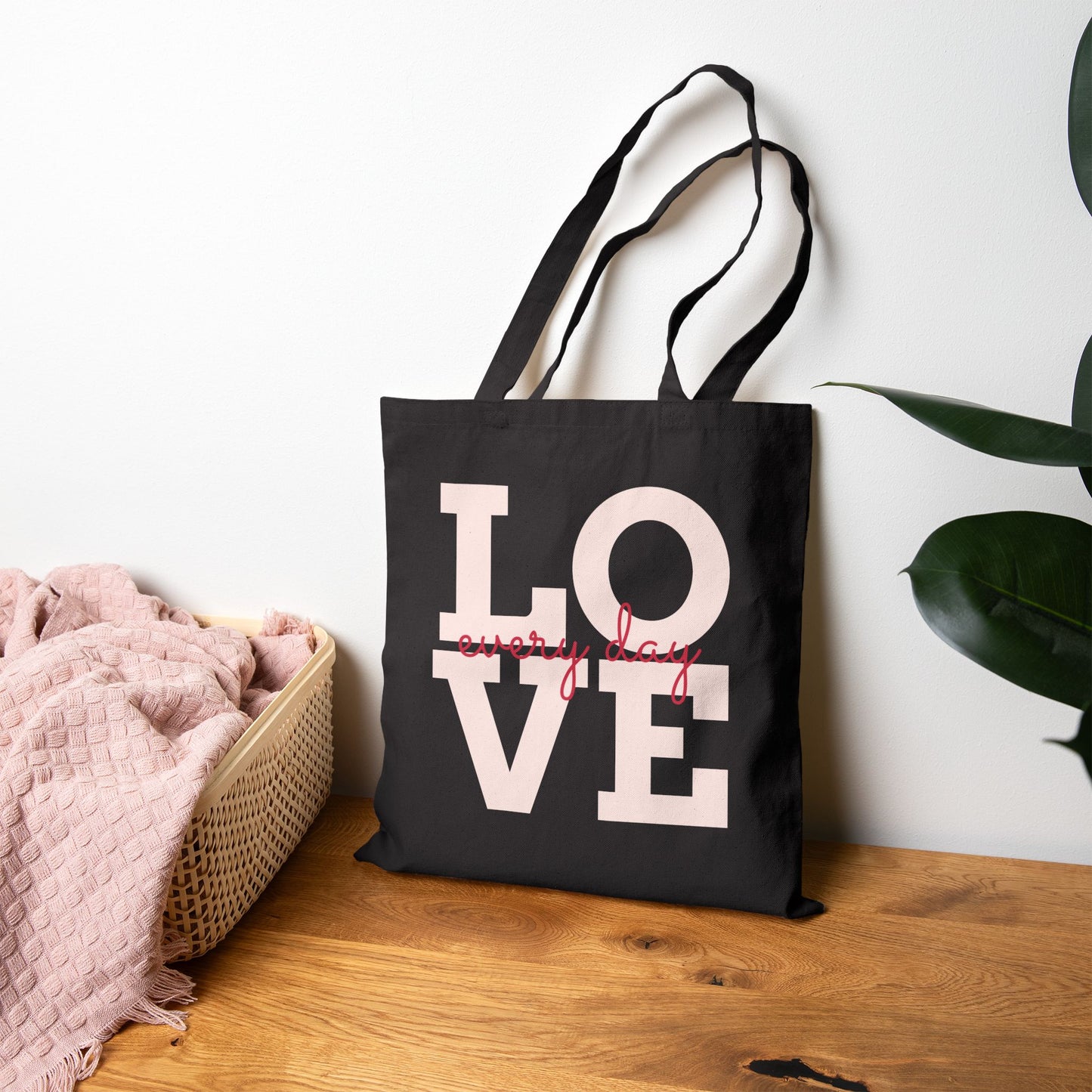 "Love Every Day" Canvas Tote