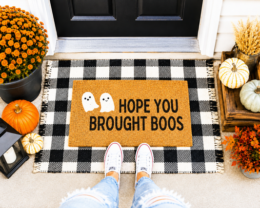 "Hope You Brought Boos" Welcome Mat