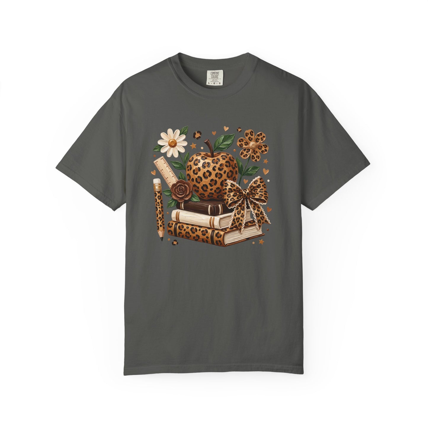 Leopard Floral Reading Stack T-Shirt