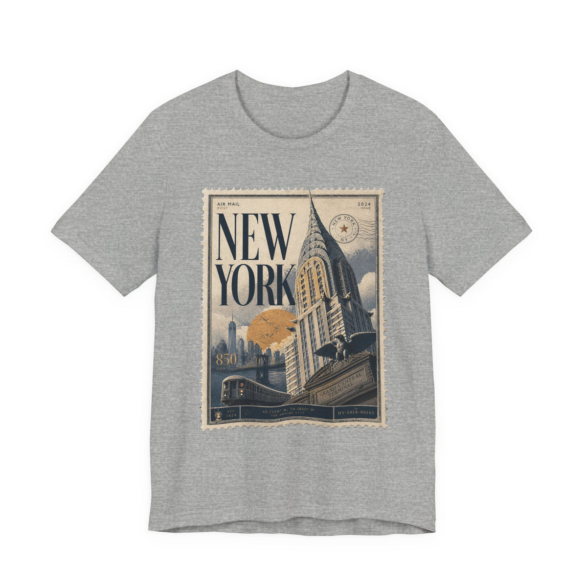 New York Vintage Postage Stamp Graphic T‑Shirt