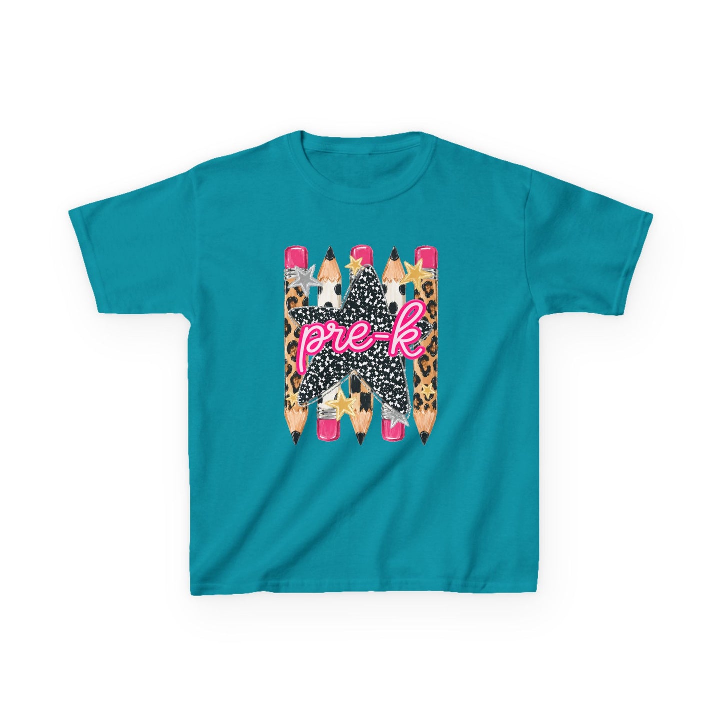 Pre-K Leopard Pencil Kids Tee — Cute Back-to-School Shirt for Preschool Girls
