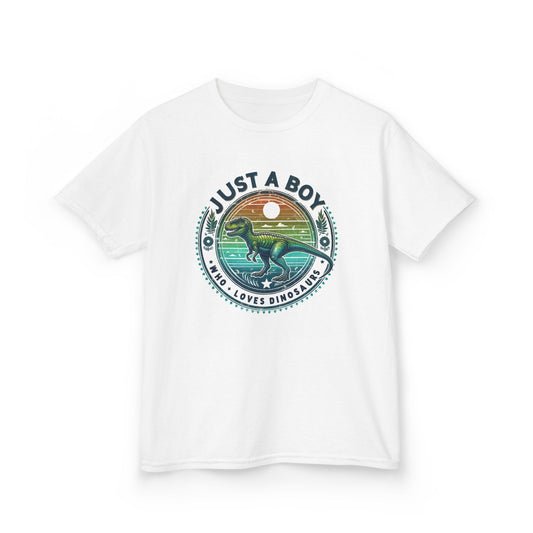 "Just a Boy Who Loves Dinosaurs" Youth Vintage Dino Tee