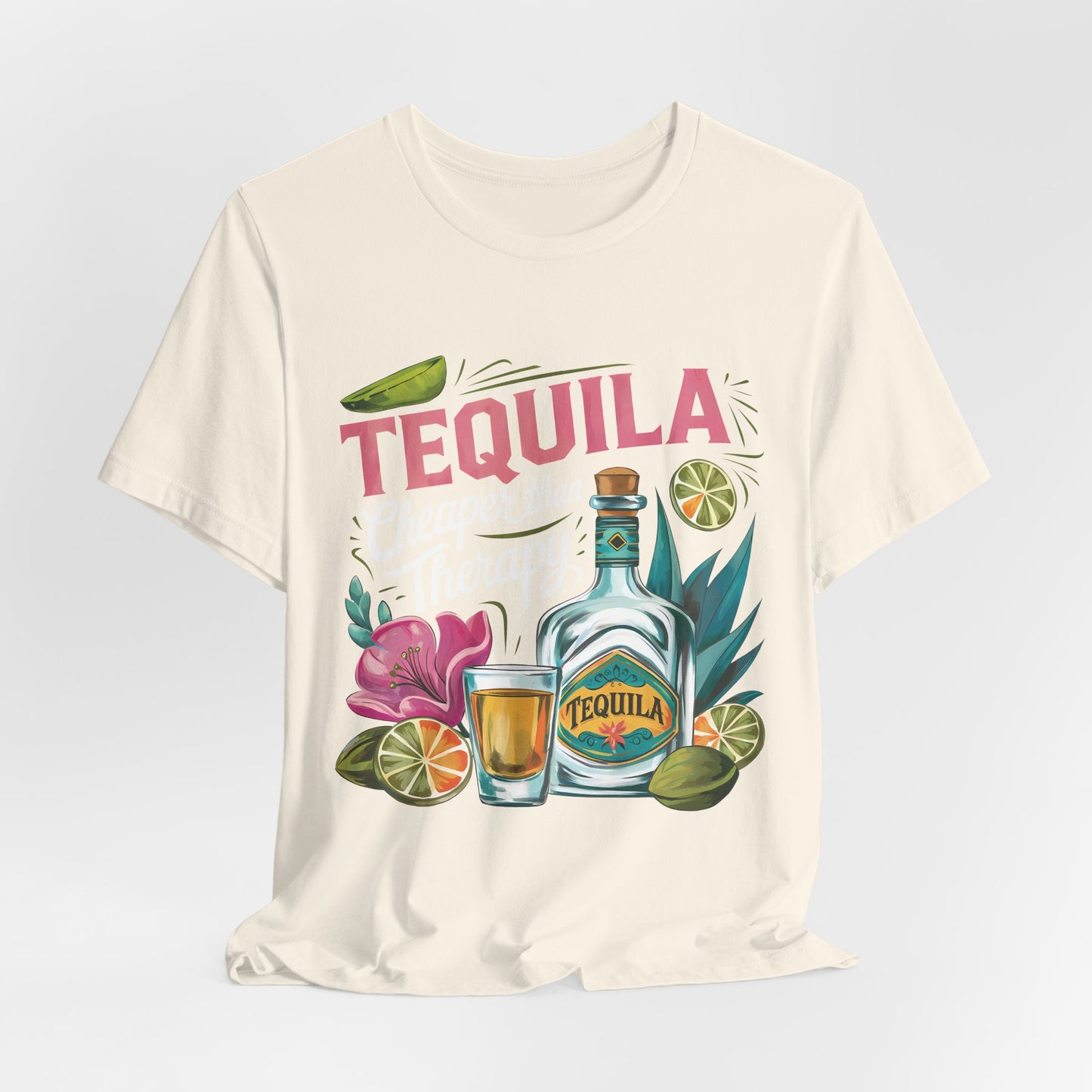 Tequila – “Cheaper than Therapy" Graphic tee - White font