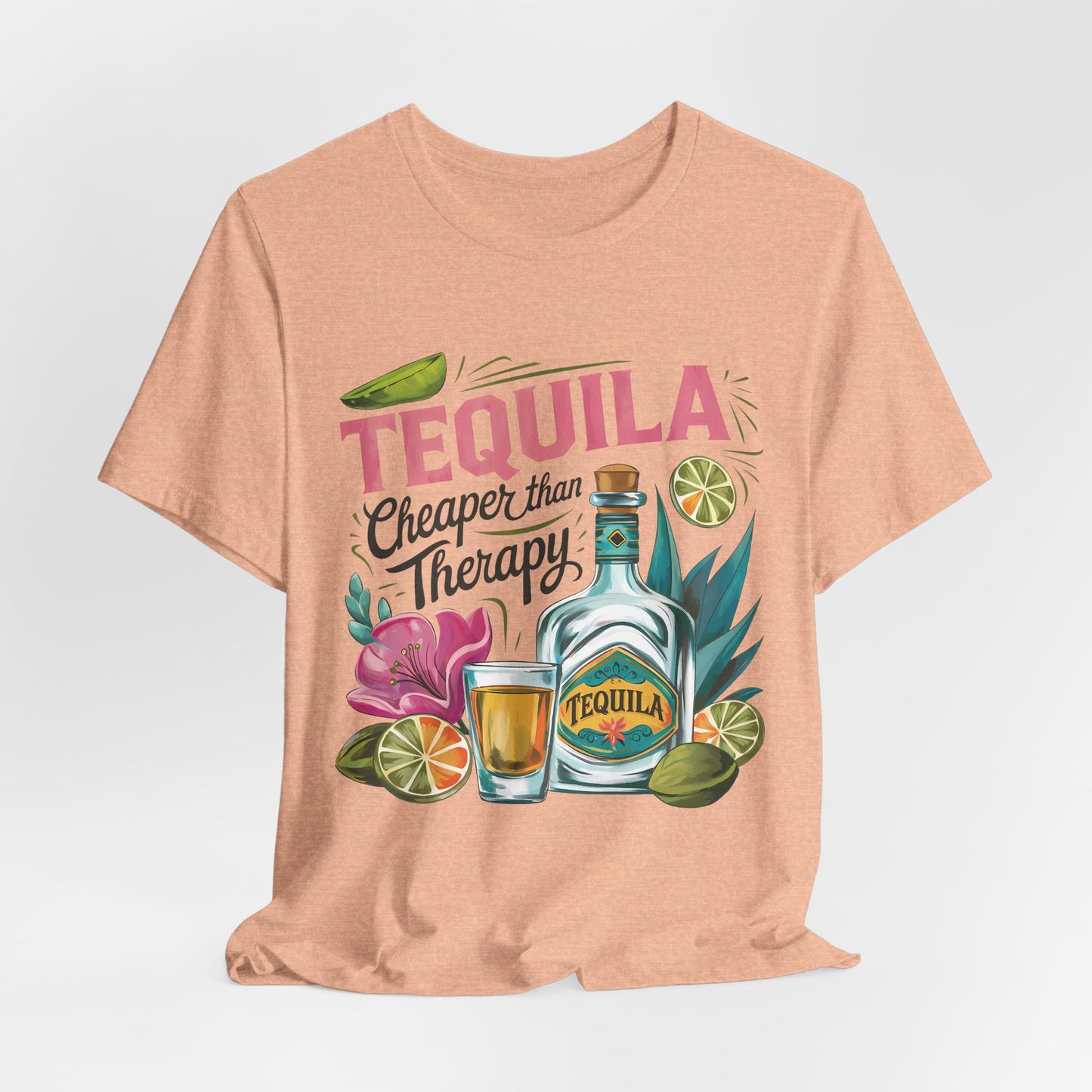 Tequila – “Cheaper than Therapy" Graphic tee - Black font
