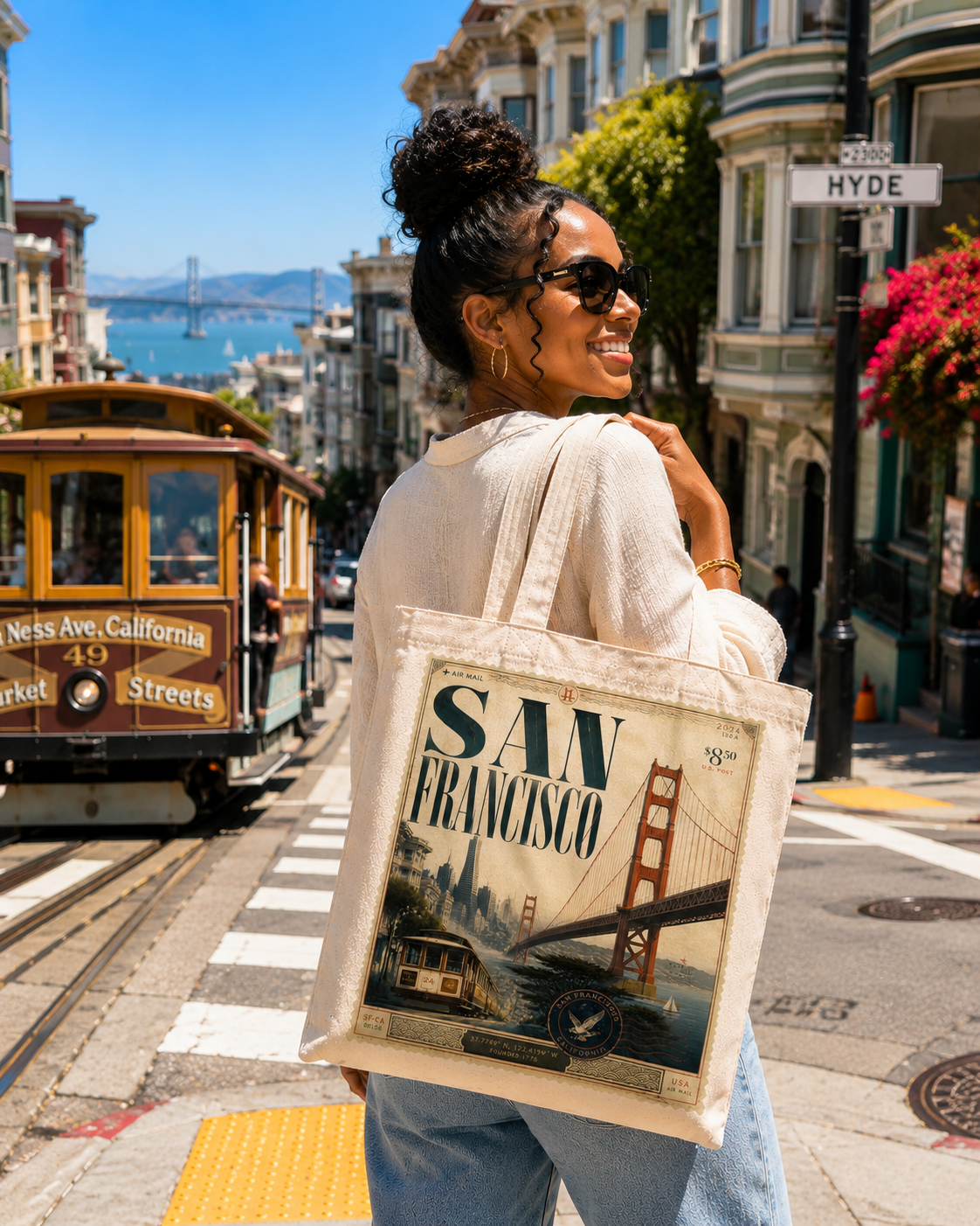 "San Francisco" Canvas Travel Tote