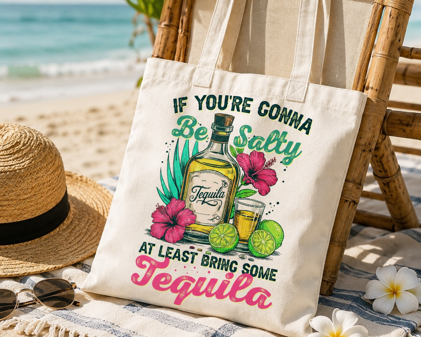 "If You're Gonna Be Salty, At Least Bring Some Tequila" Canvas Tote