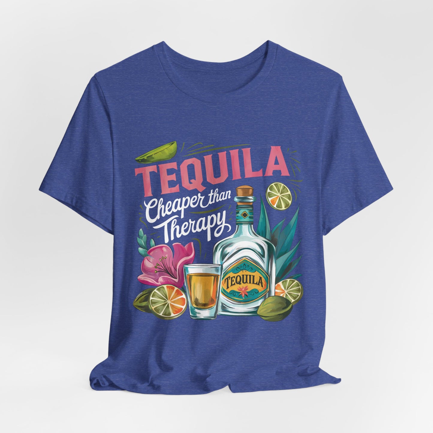 Tequila – “Cheaper than Therapy" Graphic tee - White font