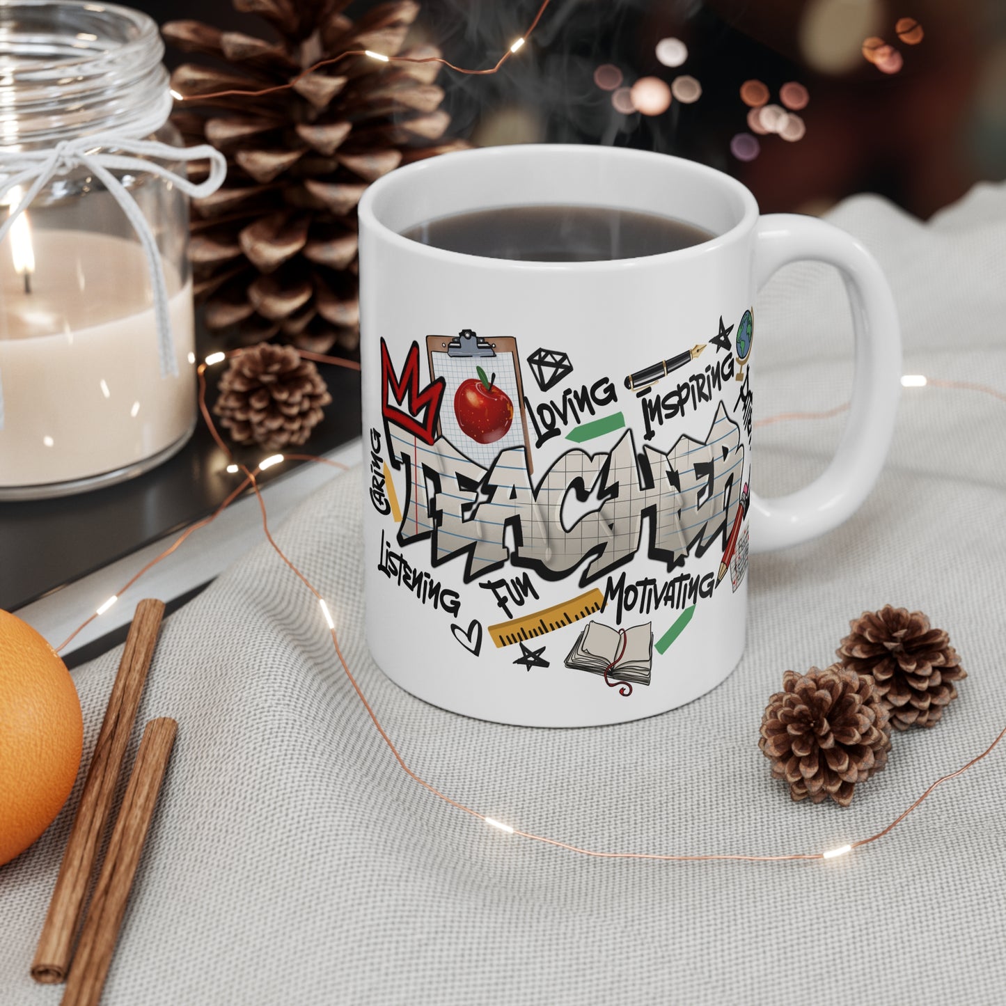 Teacher Graffiti Art  Mug — 11 oz.