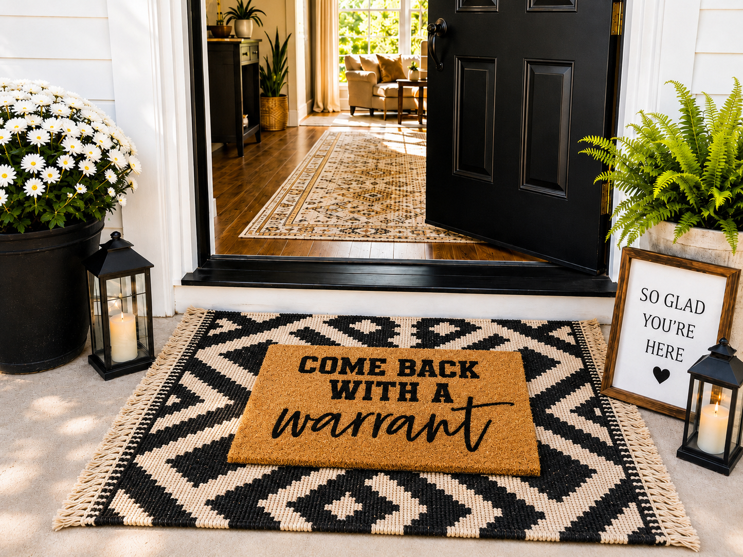 “Come Back With A Warrant”  Welcome Mat