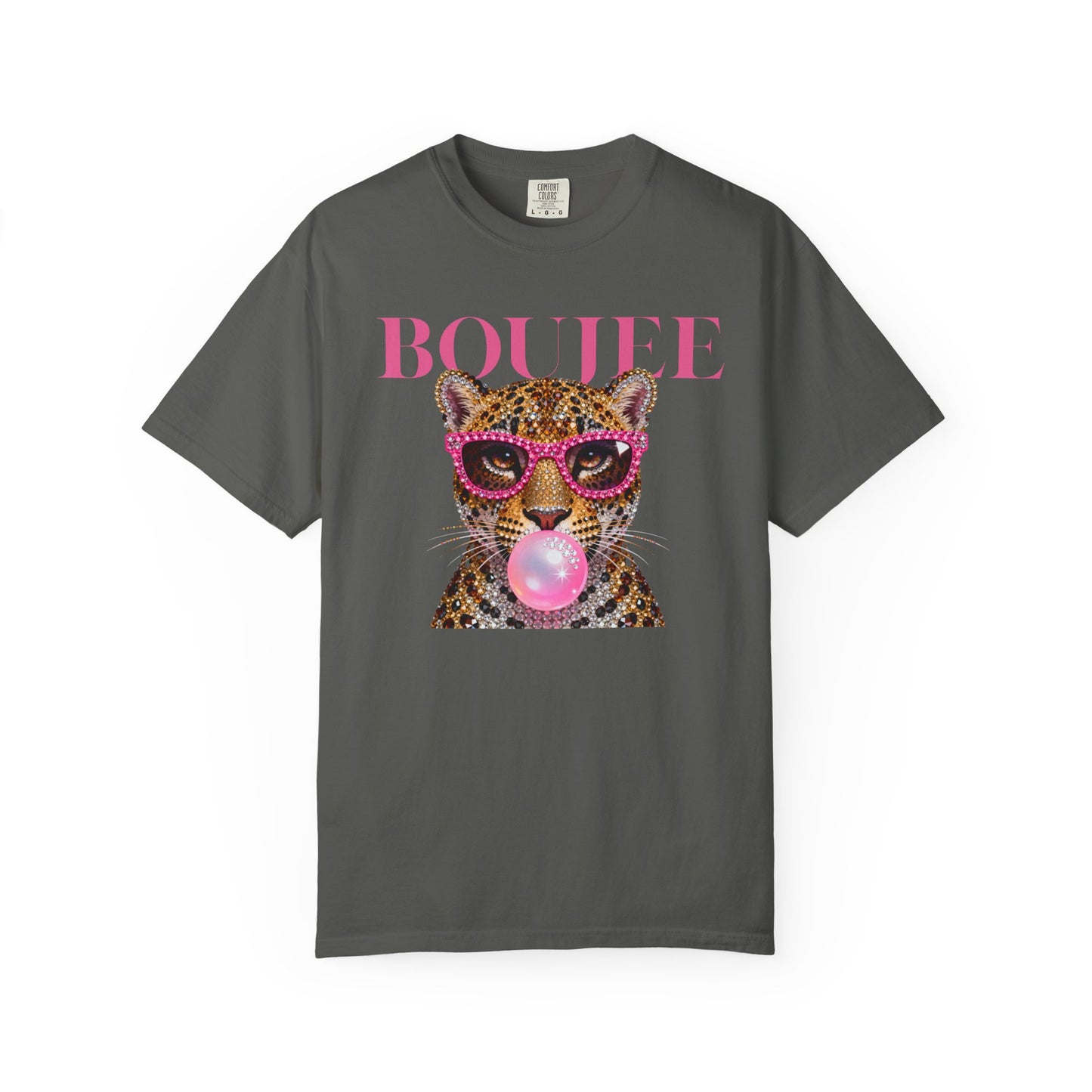 Boujee Leopard Graphic T-Shirt — Pink Bubblegum & Sunglasses Fashion Tee
