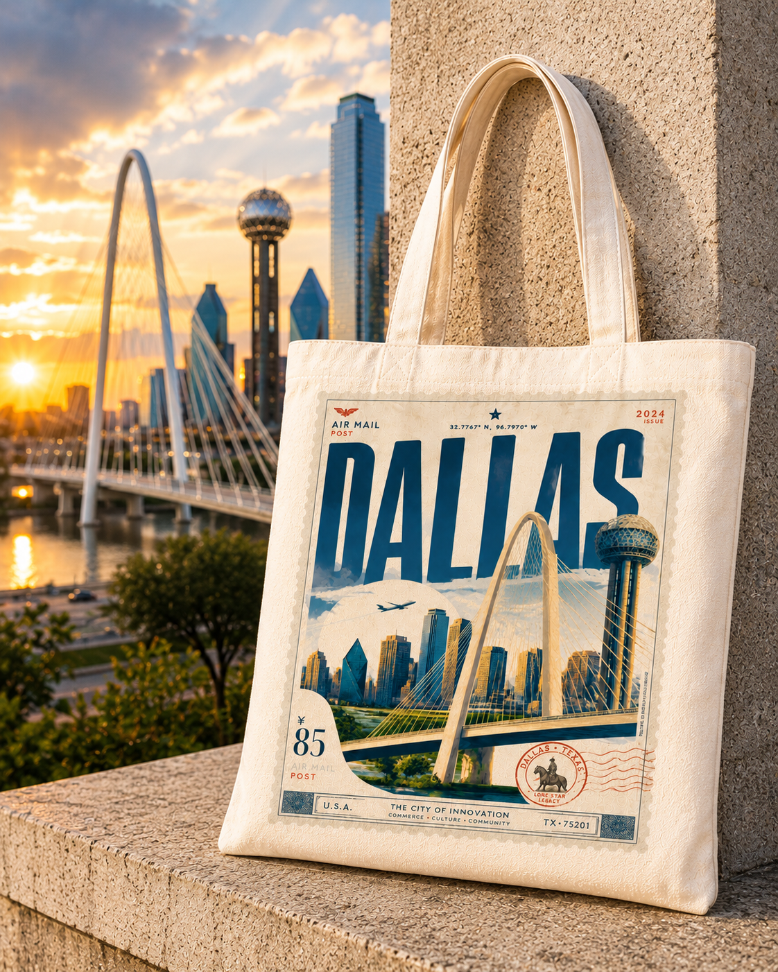 "Dallas" Canvas Travel Tote