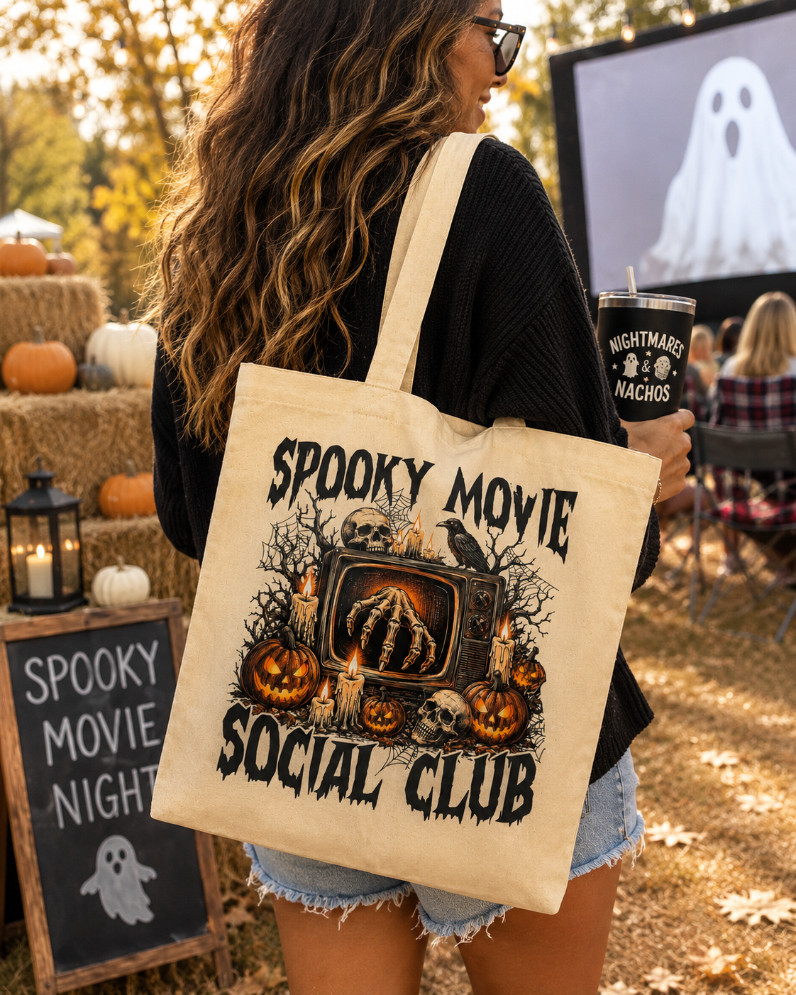 Spooky Movie Social Club Tote Bag